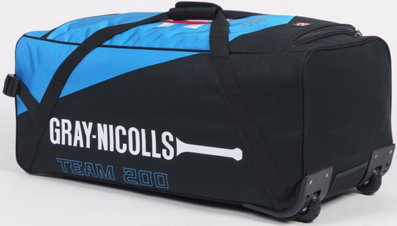 Gray Nicolls Team 200 Wheelie Bag (Black/Cyan)