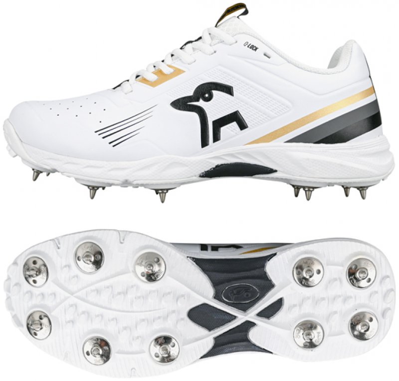 Kookaburra KC 3.0 (White/Gold/Black) Spike Cricket Shoes